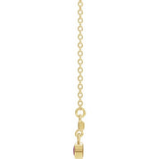 14K Yellow Natural Pink Tourmaline Bezel-Set 16" Necklace
