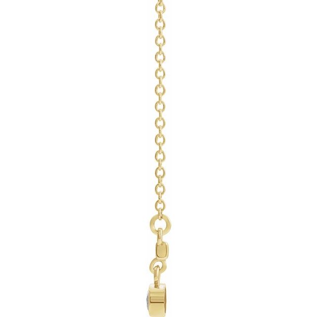 14K Yellow Natural White Sapphire Bezel-Set 16" Necklace