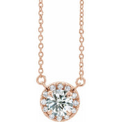 14K Rose 1/2 CTW Lab-Grown Diamond French-Set 16-18" Necklace