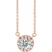 14K Rose 1/2 CTW Lab-Grown Diamond French-Set 16-18" Necklace
