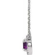 14K White 4.5 mm Lab-Grown Alexandrite & .05 CTW Natural Diamond 16" Necklace