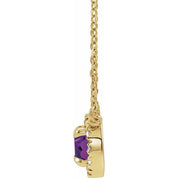 14K Yellow 4.5 mm Lab-Grown Alexandrite & .05 CTW Natural Diamond 18" Necklace