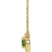 14K Yellow 3 mm Natural Peridot & .03 CTW Natural Diamond 16" Necklace