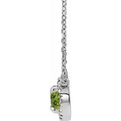 Sterling Silver 4 mm Natural Peridot & .05 CTW Natural Diamond 16" Necklace