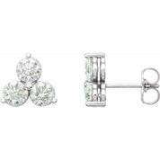 Platinum 1/4 CTW Lab-Grown Diamond Three-Stone Earrings
