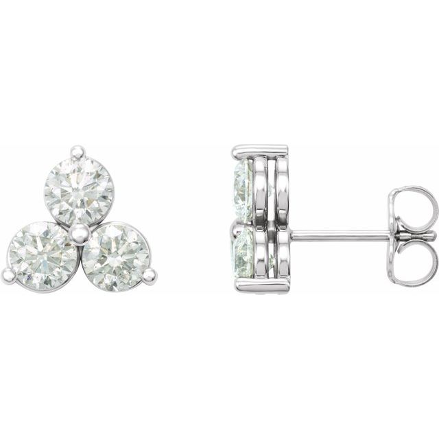 4 CTW Lab-Grown Diamond Three-Stone Earrings