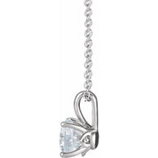 Sterling Silver 5 mm Natural White Sapphire 16-18" Necklace