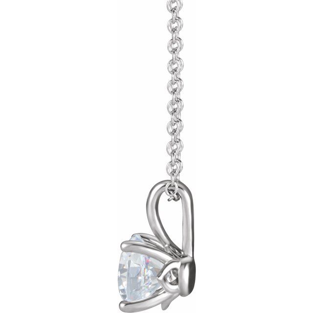Sterling Silver 5 mm Natural White Sapphire 16-18" Necklace