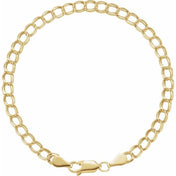 14K Yellow 4 mm Curb Charm 7" Chain