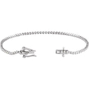 14K White 7/8 CTW Natural Diamond Line 7"  Bracelet