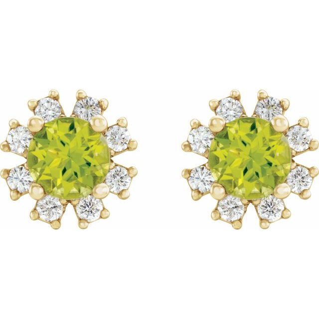 Lab-Grown Gemstone and Natural Diamond Snowflake Halo Stud Earrings Series 2000028