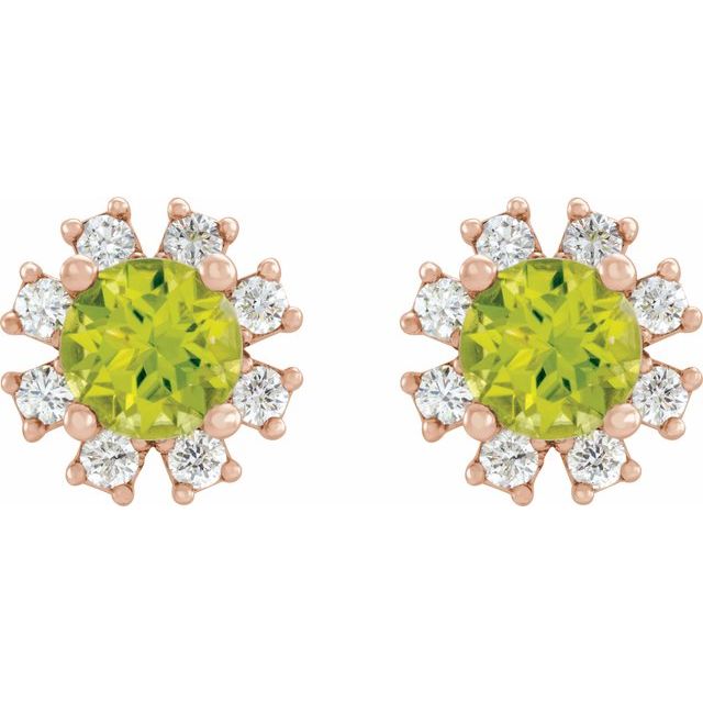 Lab-Grown Gemstone and Natural Diamond Snowflake Halo Stud Earrings Series 2000028
