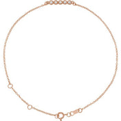 14K Rose .07 CTW Natural Diamond Bar 6 1/2-7 1/2" Bracelet