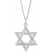 Sterling Silver  25.2x22.7 mm Star of David 18" Necklace