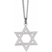 Sterling Silver  29x26 mm Star of David 24" Necklace