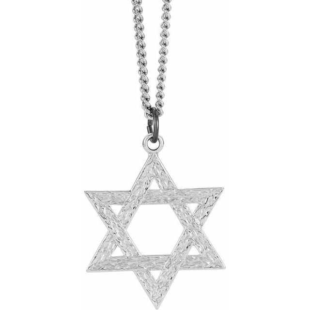 Sterling Silver  29x26 mm Star of David 24" Necklace