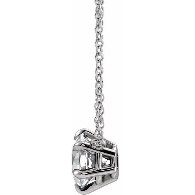14K Gold Lab-Grown Diamond 6-Prong Claw Necklace Center