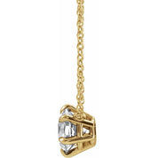 14K Gold Lab-Grown Diamond 6-Prong Claw Necklace Center