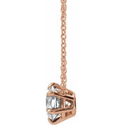 14K Gold Lab-Grown Diamond 6-Prong Claw Necklace Center