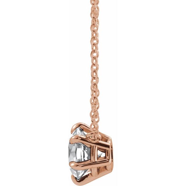 14K Gold Lab-Grown Diamond 6-Prong Claw Necklace Center