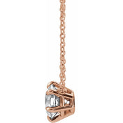 14K Gold Lab-Grown Diamond 6-Prong Claw Necklace Center
