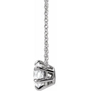 Sterling Silver Natural White Sapphire Solitaire 16" Necklace