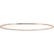 14K Rose 1 CTW Lab-Grown Diamond Stackable Bangle 8" Bracelet