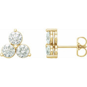 14K Yellow 1/4 CTW Lab-Grown Diamond Three-Stone Earrings