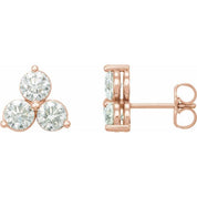 14K Rose 1/4 CTW Lab-Grown Diamond Three-Stone Earrings