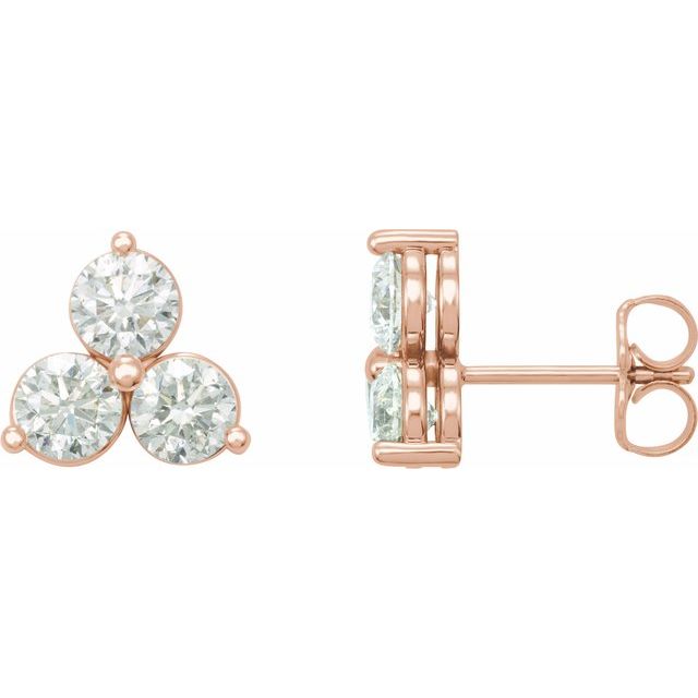 4 CTW Lab-Grown Diamond Three-Stone Earrings