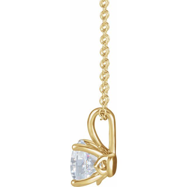 14K Yellow 5 mm Natural White Sapphire 16-18" Necklace