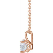 14K Rose 4 mm Natural White Sapphire 16-18" Necklace