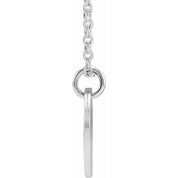 14K White Initial F 16-18" Necklace