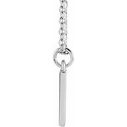 Sterling Silver Initial W Dangle 18" Necklace