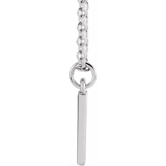 Sterling Silver Initial W Dangle 18" Necklace