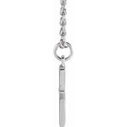 Sterling Silver Initial X Dangle 16" Necklace