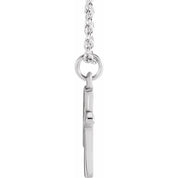 14K White Initial K Dangle 18" Necklace