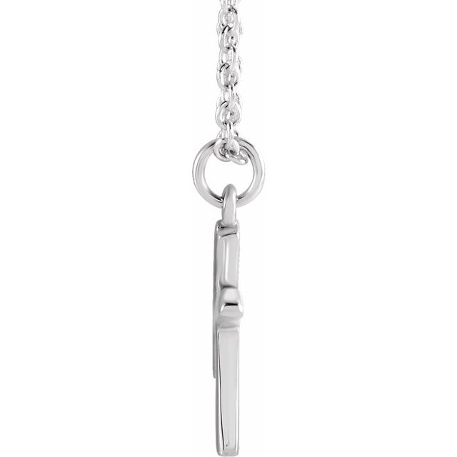 14K White Initial K Dangle 18" Necklace