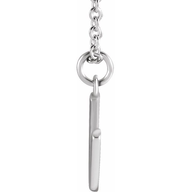 Sterling Silver Initial U Dangle 16" Necklace