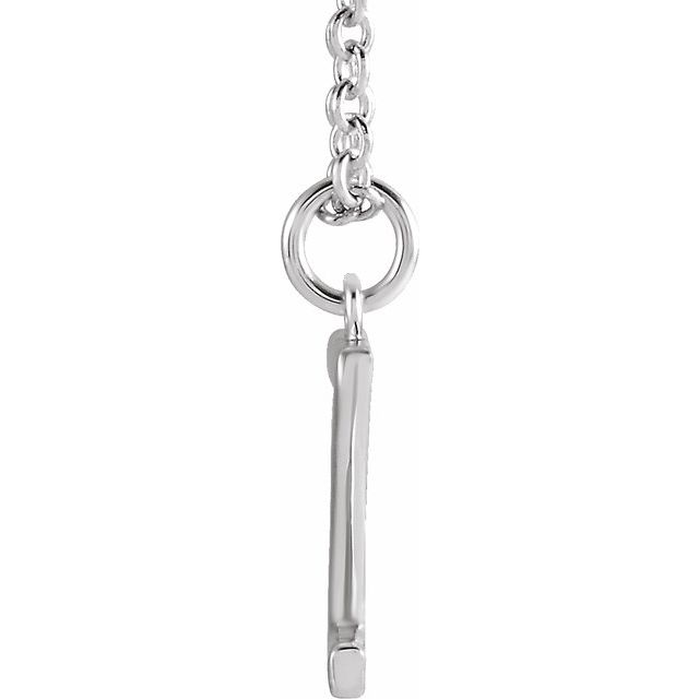 Sterling Silver Initial Z Dangle 16" Necklace