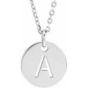 14K White Initial A 16-18" Necklace