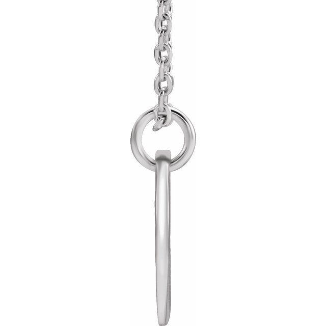 14K White Initial H 16-18" Necklace