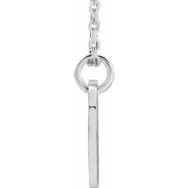 14K White Initial J 16-18" Necklace