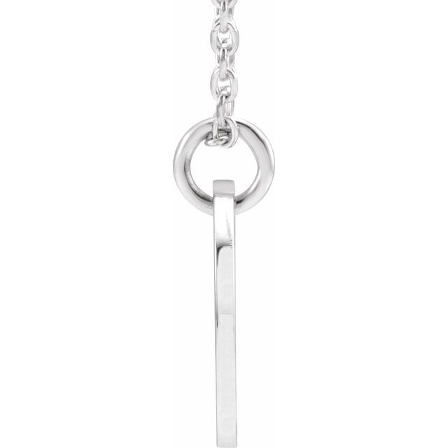14K White Initial Z 16-18" Necklace
