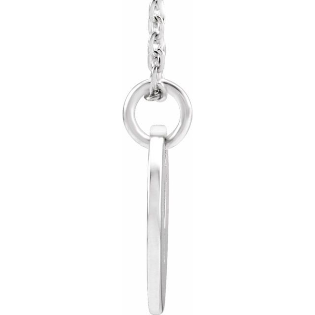 14K White Initial Y 16-18" Necklace