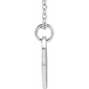 14K White Initial W 16-18" Necklace