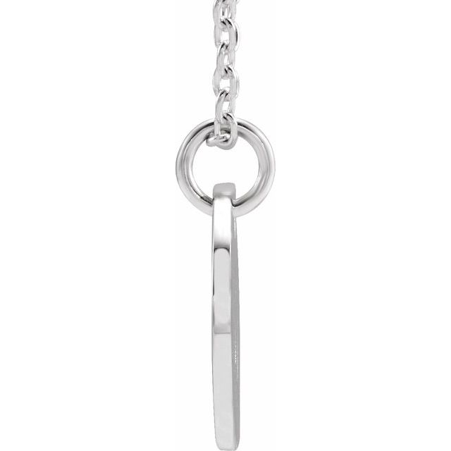 14K White Initial W 16-18" Necklace