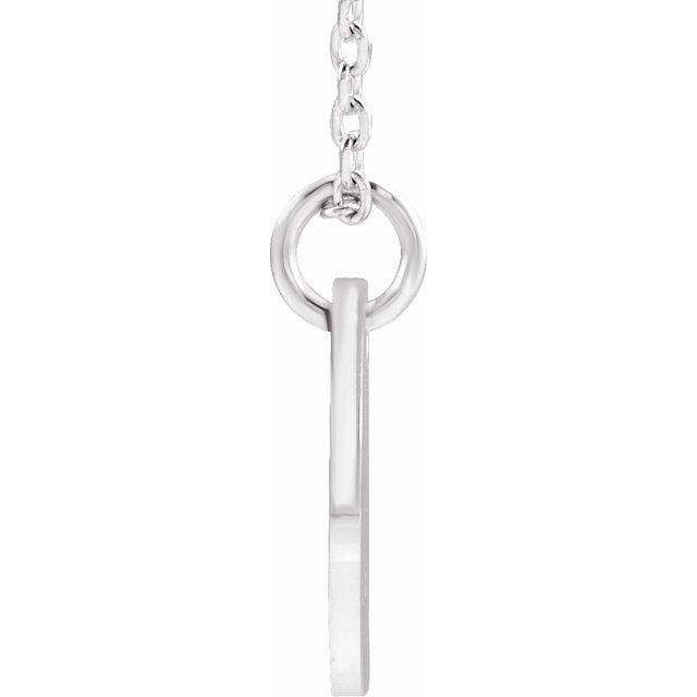 14K White Initial V 16-18" Necklace