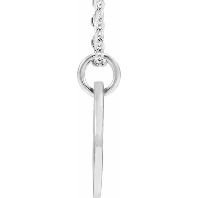 14K White Initial U 16-18" Necklace