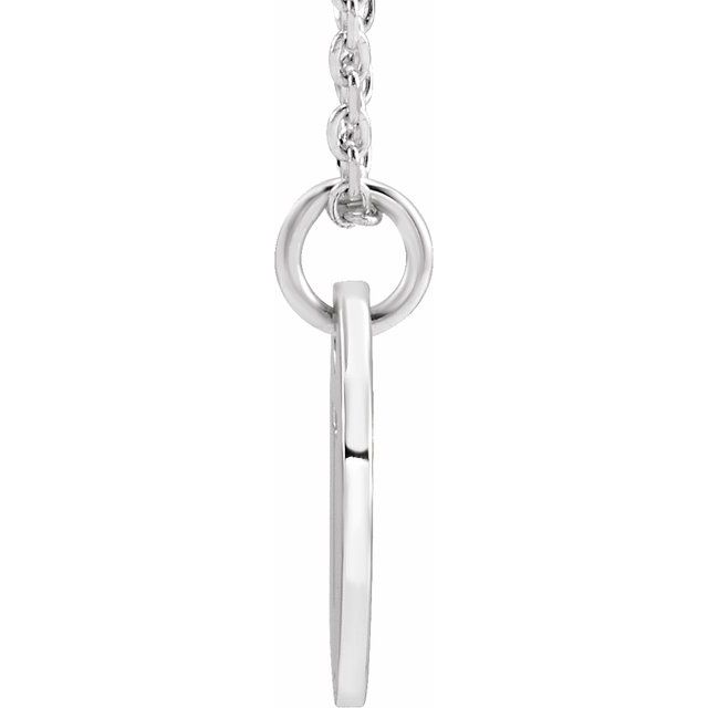 14K White Initial T 16-18" Necklace